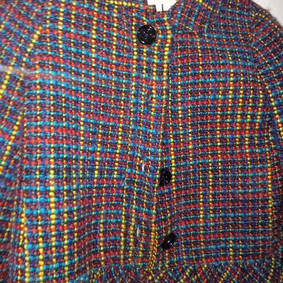 Kate Spade Dayna Jacket Multi-Color Tweed Pleated Hem Size 4 - Picture 7 of 7